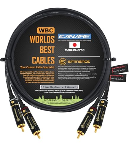 Amazon.com: WORLDS BEST CABLES 3 Foot RCA Cable Pair - Canare L
