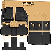 OEDRO Floor Mats & Cargo Liner with Backrest Mat for Chevy Traverse 2024-2026 (Only 7 Seats) & GMC Acadia 2024-2026 (Only 7 Seats) & Buick Enclave 2025-2026, Custom Fit TPE All Weather Floor Liners