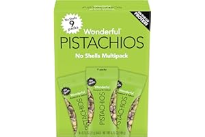 Wonderful Pistachios No Shells, Roasted & Salted Nuts, 0.75 Ounce Bag (Pack of 9), Protein Snacks, Gluten Free, On-the-Go, Individually Wrapped Snacks