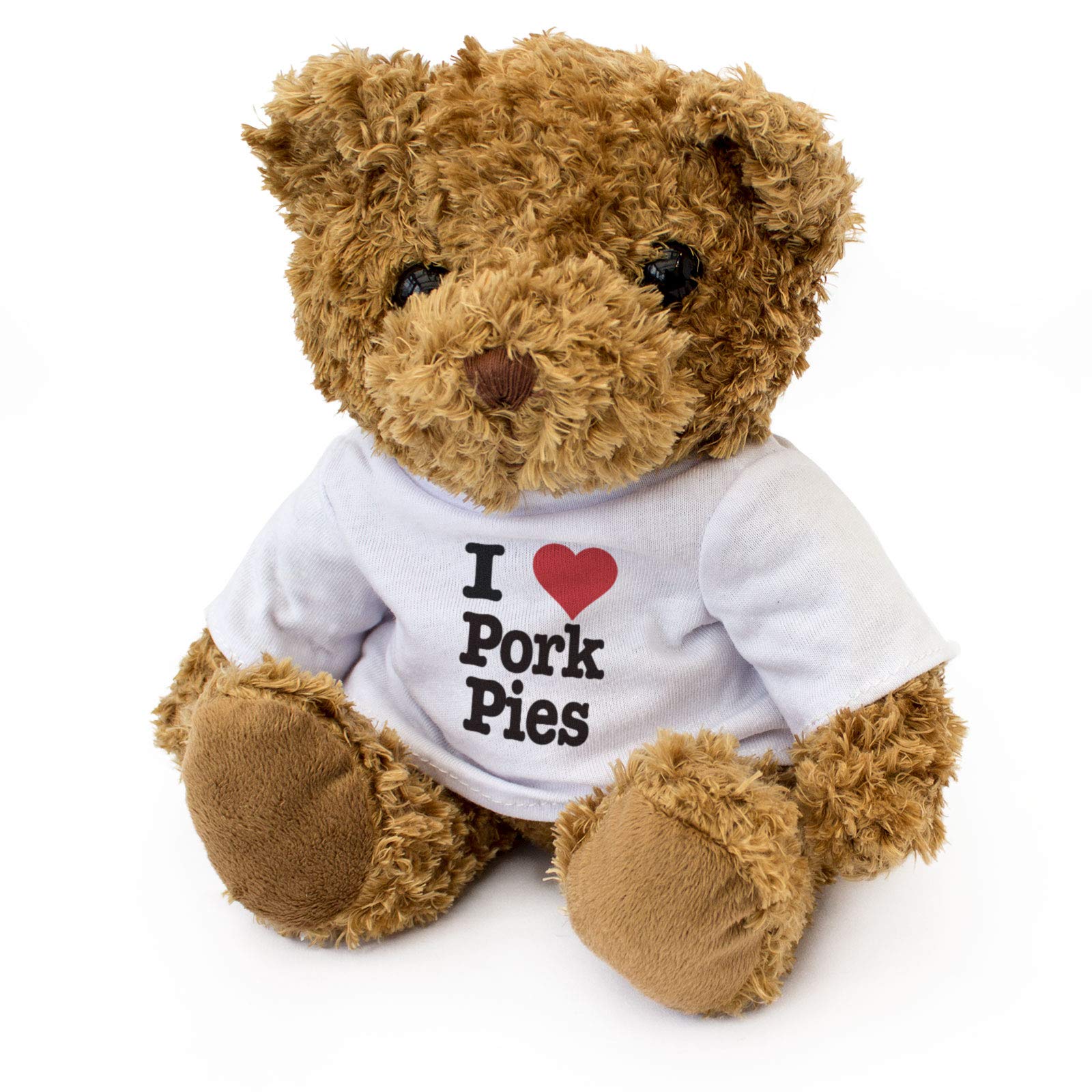 I LOVE PORK PIES - Teddy Bear - Cute Soft Cuddly - Gift Present