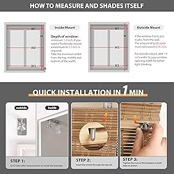 LazBlinds Cordless Bamboo Roman Shades, Light