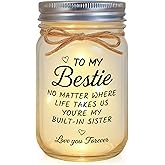 Bestie Gifts, Friend Gifts for Women, Birthday Thankgiving Gift for Built-in Sister, Friendship Home Decorative Jar Night Lights