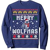Wolf Merry Wolfmas Shirt Christmas Wolf Ugly Sweater Sweatshirt