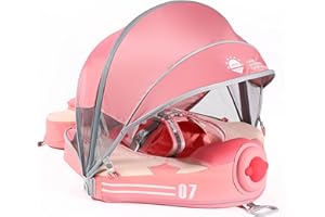 HECCEI Mambobaby Add Tail No.07 Airplane Baby Float with Sun Canopy – Pink