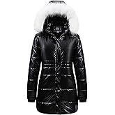 Chrisuno Women's Winter Warm Coats Puffer Jacket Long Drawstring Waterproof Snow Parka With Removable Faux Fur Trim Hood