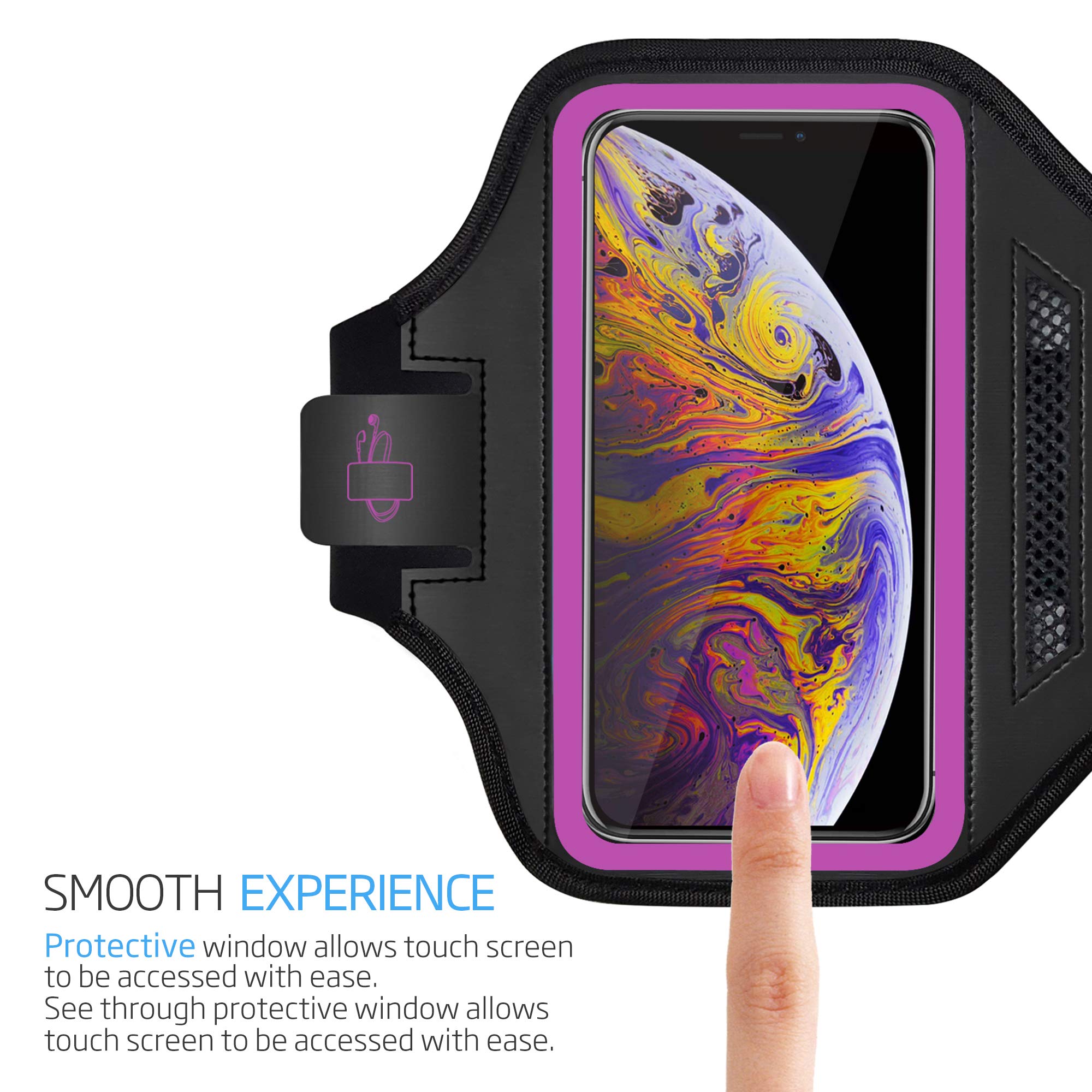 LOVPHONE Armband for iPhone iPhone Xs Max, Waterproof Sport Outdoor Gym Running Key Holder Card Slot Phone Case Bag Armband (Pink)