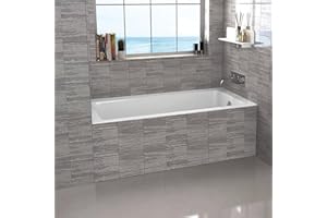 Fine Fixtures Acrylic Fiberglass Drop-In Bathtub - Alcove Soaking Bath Tub with Integral Apron Front & Right Hand Drain, 60"x30" Glossy White - Durable, Modern Soaking Tub for Relaxation & Comfort