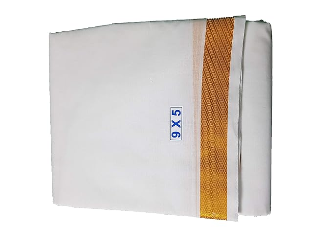 Men's Cotton 9x5 Panchakacham Dhotis with Angavastram (panchakacham zari_dhoti-9x5-5inch-color-figure-d41)