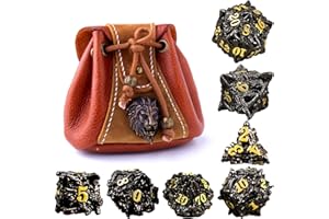 JOYLORD Hollow Metal DND Dice Set - Unique Dragon Design Dice with Gift Dice Bag for Dungeons & Dragon Gaming, Dice Set with 
