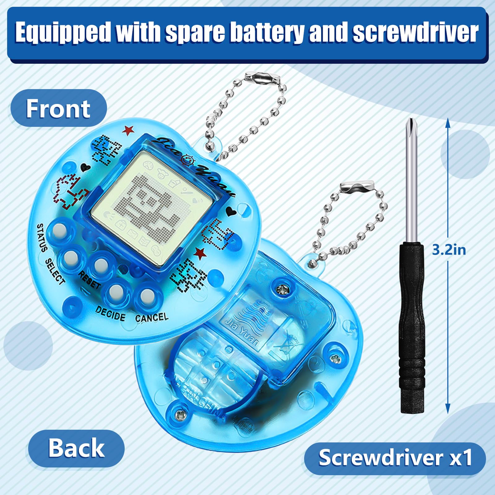 Sosation 3 Pcs Virtual Pets Keychain Virtual Electronic Digital Pets Keychain Christmas Party Favor Stuffers Retro Handheld Game Machine Nostalgic 90s Toy for Girls Boys Birthday Gift