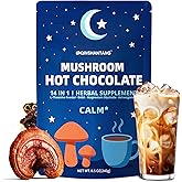 Mushroom Hot Chocolate for Calm & Relax | 10 Mushroom Blend with L-Theanine, GABA, Magnesium Glycinate, MCT & Ashwagandha | Vegan, Keto-Friendly, Gluten-Free | Cacao Powder | 8.5oz