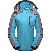 Mden Women's Waterproof Ski Jacket Outdoor Windproof Fleece Insulated Snowboard Rain Jacket