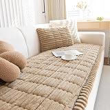 GKXLH Thick Corduroy Sofa Cover 2 3 4 Seater Non-Slip 90x210cm Coffee