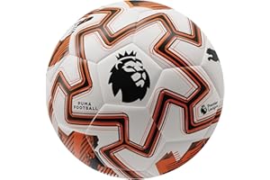 Puma Unisex Orbita Match Premier League Soccer Ball (FIFA Quality), White-Heat Fire-Black AH25, 5