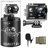 VanTop Moment 4U 4K Action Camera 20MP Underwater Waterproof Camera with EIS, External Microphone, Touch Screen, Slow Motion,