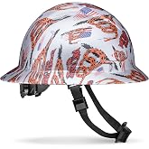 ACERPAL Full Brim Non-Vented Tattoo/Skull Design Matte Finish OSHA Hard Hat with 6-Point Suspension