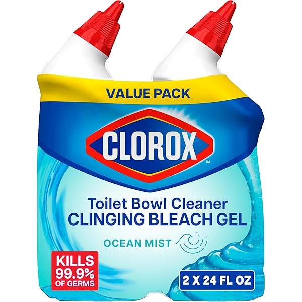 CLOROX TOILET BOWL CLEANER CLINGING BLEACH GEL, OCEAN...