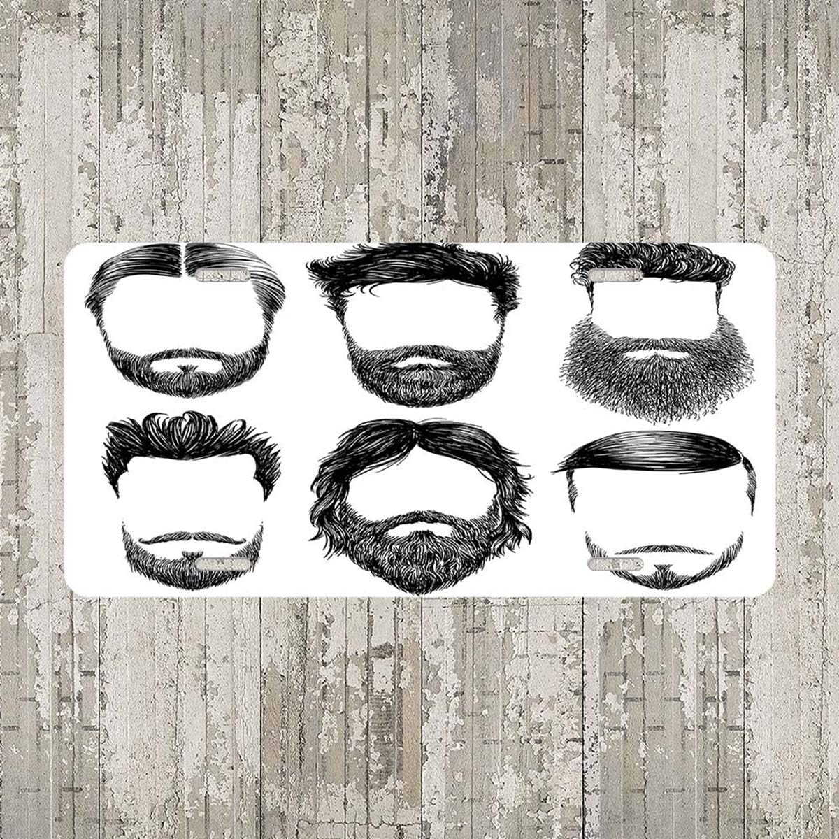 Amazon Com Mugod Set Of Men Hairstyles Aluminum License Plate