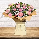 All Occasions Luscious Pinks Bouquet Carnations Freesias Hand Tied Fresh Flowers view 8