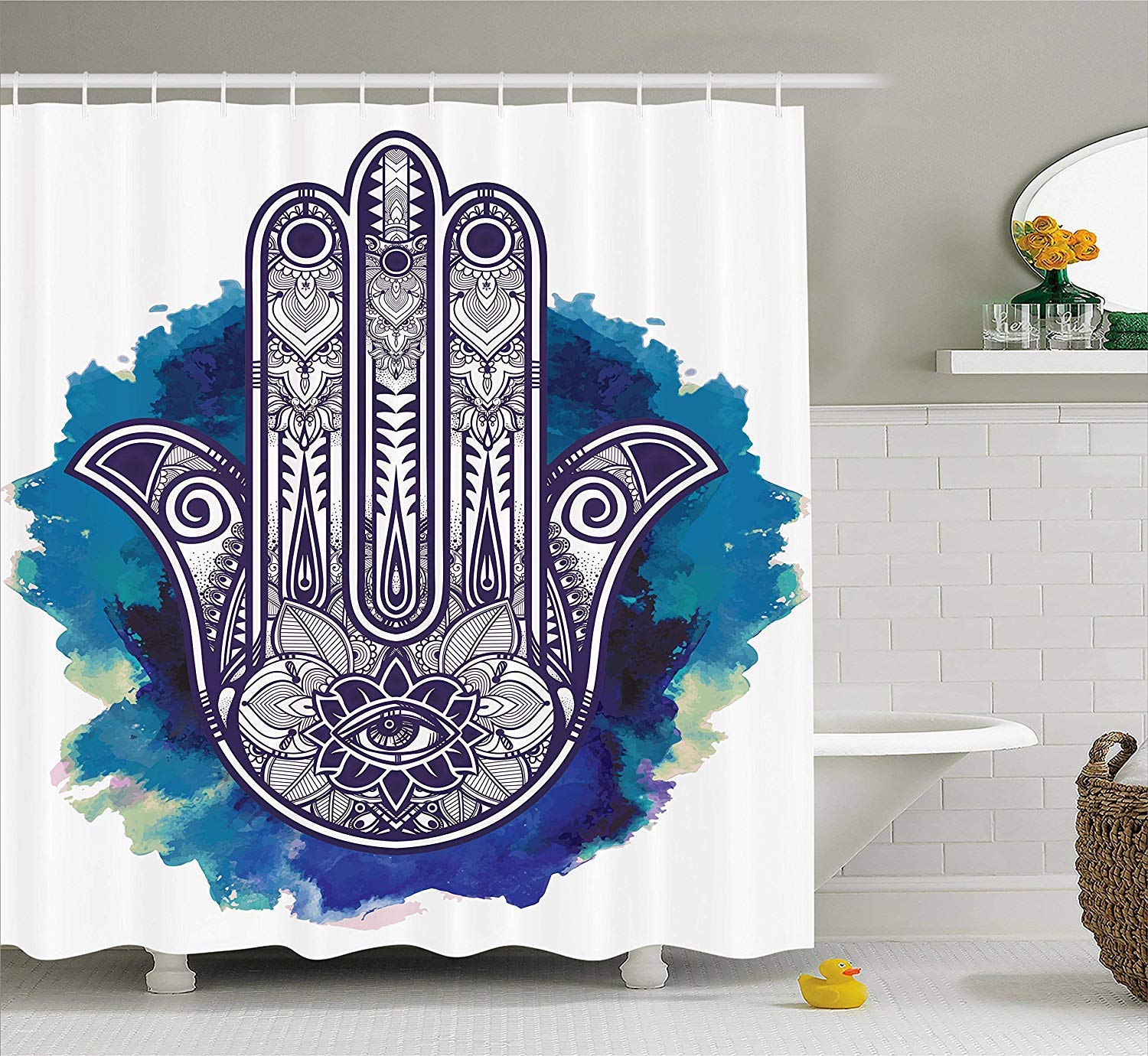 Shower Curtain Decor Polyester Fabric Bathroom Shower Curtain Set
