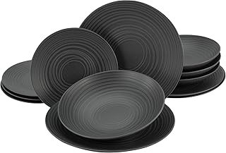 Creatable, 23205, Serie LAVA STONE (ELEMENTS Collection), Geschirrset, Tafelservice 12 teilig, Steinzeug