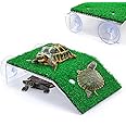 Keedolla Turtle Resting Basking Platform Simulation Grass Turtle Ramp, Lawn Tortoise Climbing Ladder Turtle Resting Terrace for Reptile Frog Terrapin - Middle