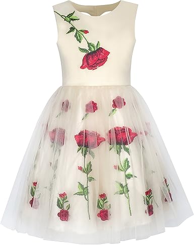 white dress with embroidered flowers