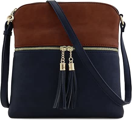 navy tassel bag