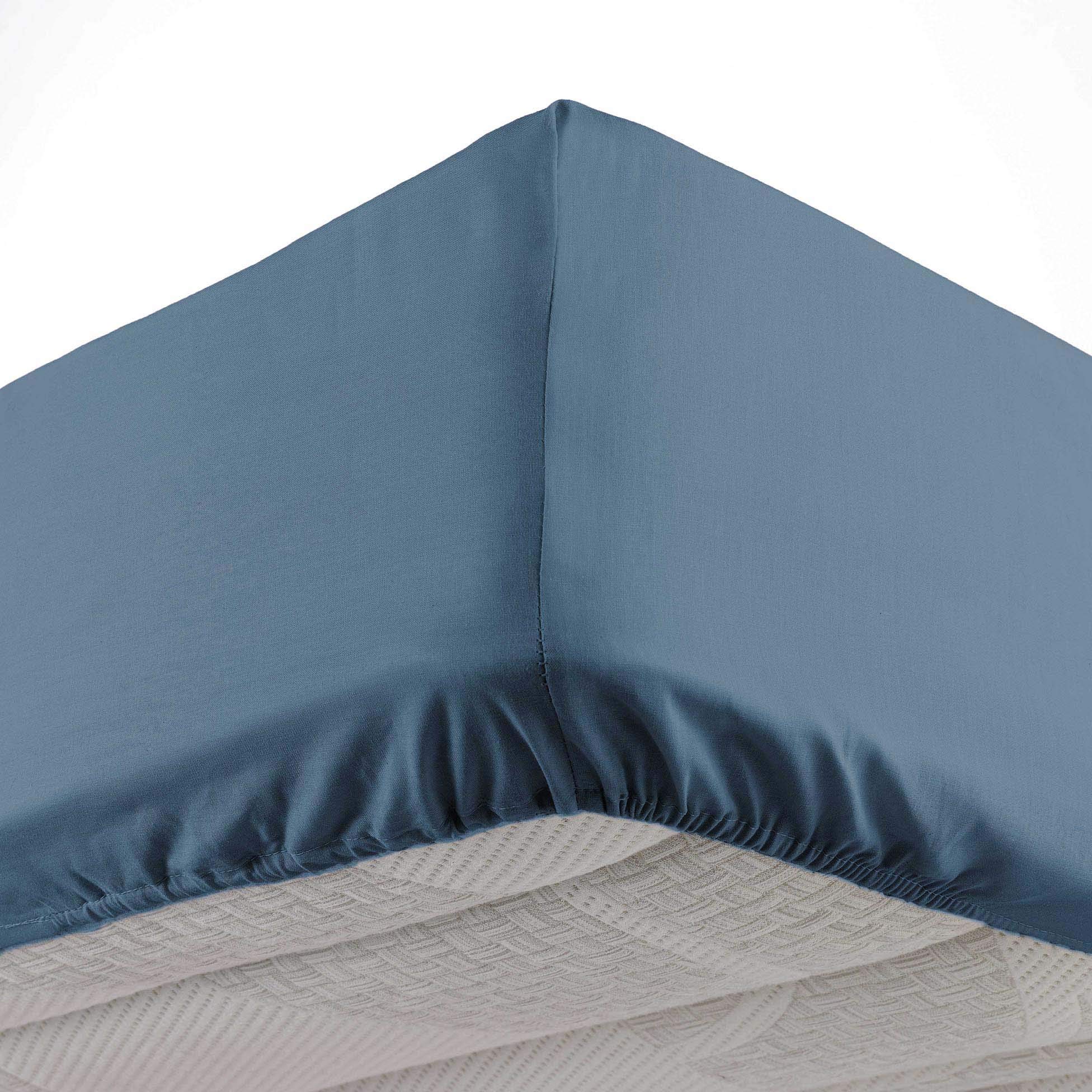 Douceur d'Intérieur Oscar Midnight Blue Microfibre Plain Fitted Sheet 90 x 190 cm