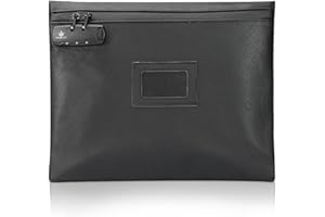 KOSMCCO Notary Bag With Lock, 13.6 x 10 Inches Heavy Duty Supply for Journal, Stamp, Embosser, Ink Pad and Valuables Storage (Black, L)