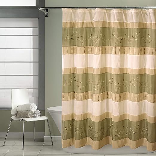 Amazon Com Ex Cell Home Fashions Wasabi Fabric Shower Curtain