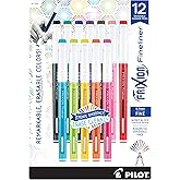 PILOT FriXion Fineliner Erasable Marker Pens, 0.7mm, Assorted, 12-Pack | Erasable colored marker pens for notes, journaling and lists, clean corrections, fine point, fast-drying assorted inks