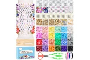 Redtwo Friendship Bracelet Kit Concert Bracelets Merch, 2 boxs 7200pcs Clay Beads Jewelry Making Kit with Number Letter Beads Album Inspired Bracelets Gift for Girls Kids Teen Crafts