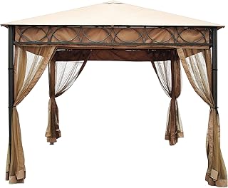 Pavillon / Luxus-Metallpavillon 3,5x3,5m braun