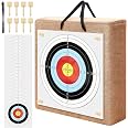 IKULE 20" Straw Archery Targets With 20 Paper Sheets - Outdoor Bow Shooting Practice Set For Recurve & Compound Bows