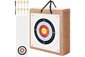 ShinyRelief 20 Inch Archery Targets with 20 Pcs Paper Arrow Target for Backyard Bow and Straw Target for Recurve Compound Outdoor Bow Shooting Practice Accessories