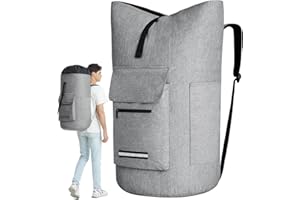 QUOVEXA Laundry Backpack Bag, 115L Extra Large Laundry Bag with Straps, Heavy Duty Laundry Bag Backpack with 4 Pockets, Sturdy College Backpack Laundry Bag, XL Laundromat Bag for College Dorm Room, Apartment