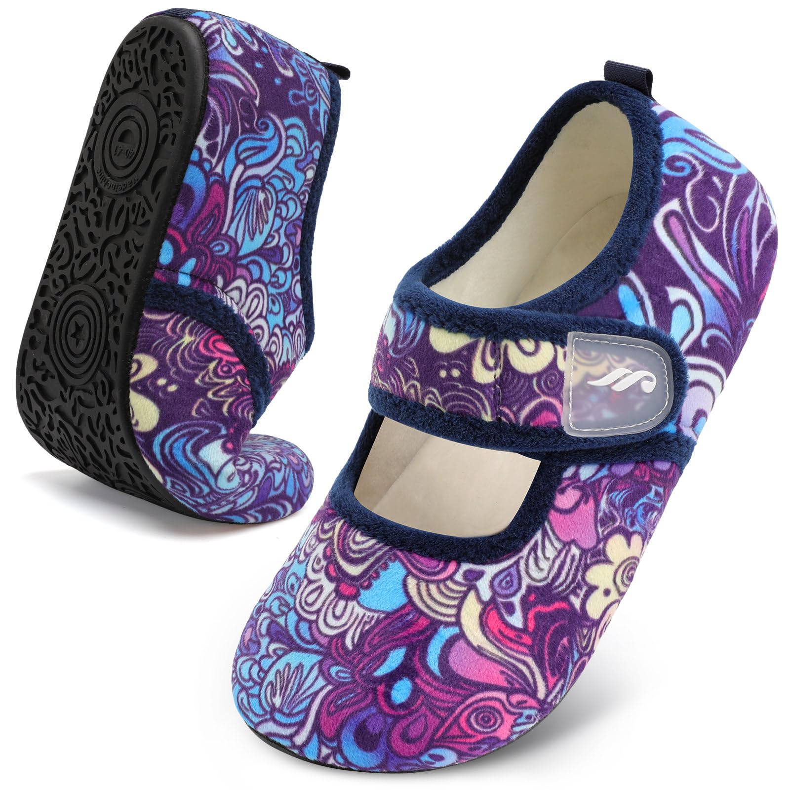 Photo 1 of **MINOR DAMAGE**JIASUQI Furry Slippers for women fuzzy moccasin slippers for men diabetic shoes Purple size 12-13