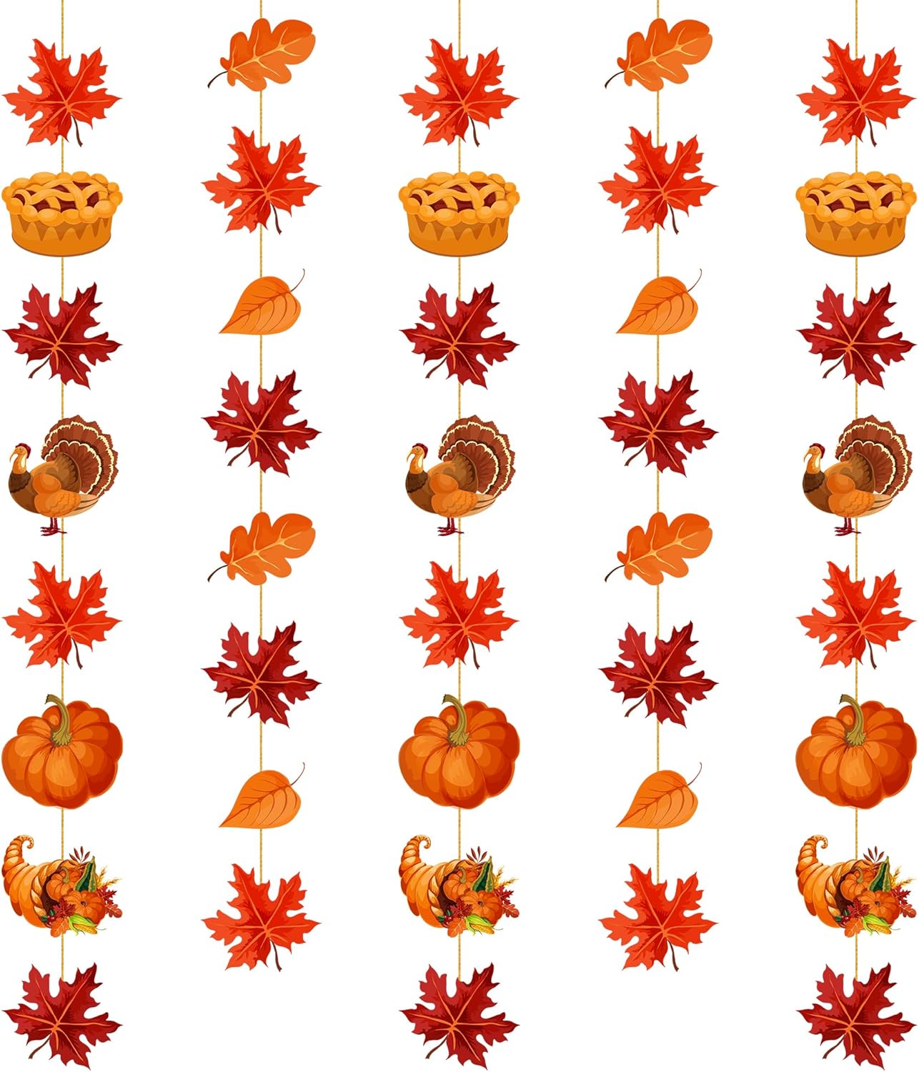 Wreaths, Garlands & Swags - KatchOn, Turkey and Pumpkin Garland - Large 8 Feet, No DIY | Thanksgiving Garland | Hanging Pumpkin Decorations | Turkey Garland, Thanksgiving Turkey Decor | Turkey Hanging Garland, Thanksgiving Decor