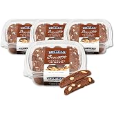 DeLallo Chocolate Almond Biscotti Cookies, Twice-Baked Authentic Italian Recipe, All Natural Tuscany Biscuits with Rich Cocoa and Sweet Almonds, Non-GMO 7 oz Box, (4 Pack)