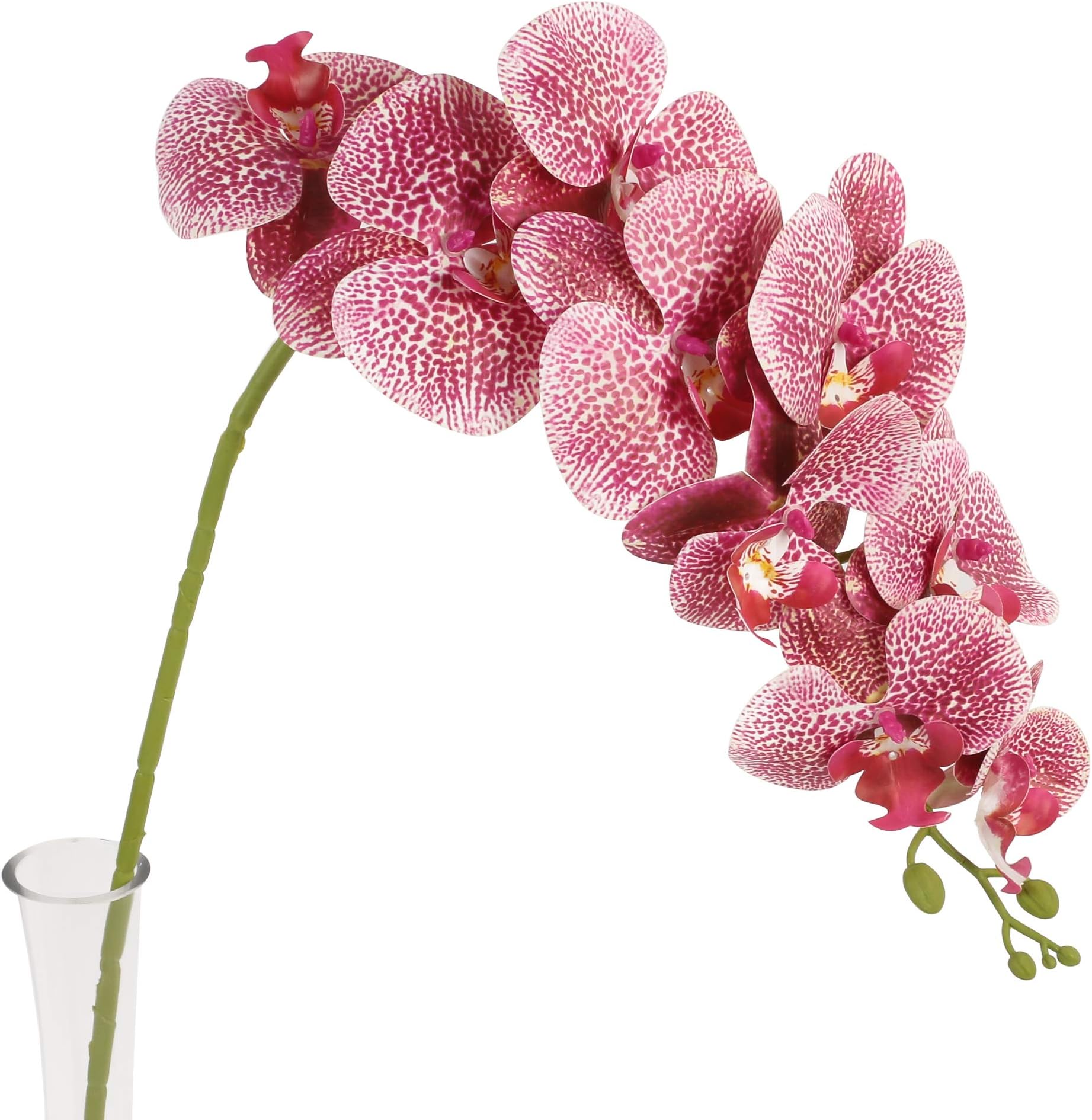 Furnily Artificial Orchid Flowers 9 Heads 4 Pcs Long Stems Real Touch Fake Orchid Plant for Home Decoration(Pink)