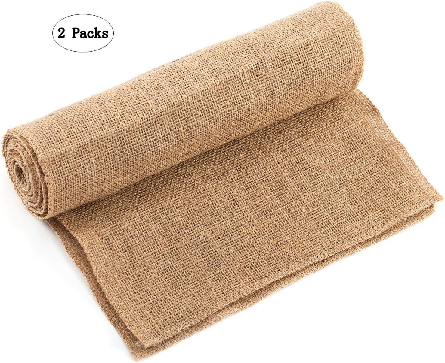 CCTRO Burlap Hessian Table Runner, 12x108 Rustic Natural Jute Country Vintage Table Runners for Wedding Decoration Rustic Kitchen Decor Farmhouse Decoration, 2 Pack