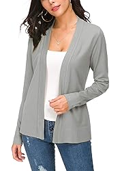 EXCHIC Women's Long Sleeve Open Front Cardigan