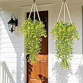 RAINFLOW Artificial Flowers for Outdoors - 2PCS UV Resistant Fake Hanging Flowers, Small Jasmine Buds Ivy Vine for Centerpiece Front Porch Kitchen Garden Wedding Thanksgiving Decor(29.5" Yellow)