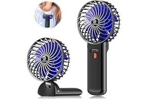JZCreater Mini Handheld Fan,Portable Hand Held Fan, 15H Cooling Fan, Quiet 4 Speed, USB Rechargeable Battery Operated Desk Fan, Small Folding Electric Fan for Travel Outdoor Home Office Makeup, BLACK