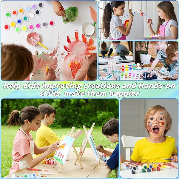220 PCS 18 COLORS MINI ACRYLIC PAINT SET FOR KIDS ADULTS,BULK SET OF 10 WASHABLE CRAFT PAINTING KIT, ACRYLIC PAINT STRIPS CONTAINER WITH 40 PCS PAINTBRUSHES FOR HOME CLASSROOM PARTY FAVORS PAITING