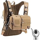 CLTAC 2-in-1 Convertible Chest Pack and Hydration Backpack with 2.5L Bladder, Hydration Vest for Women Men Outdoor Hiking Gravel Cycling Mountain Biking Running
