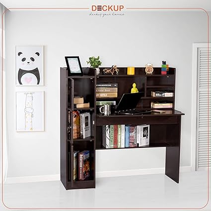 Deckup Versa Office Table and Study Desk (Dark Wenge, Matte Finish)