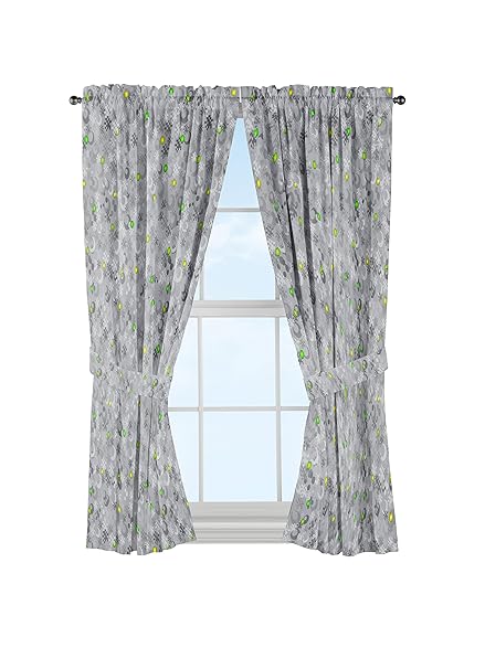 Jay Franco Mojang Minecraft Spawn Gray 4 Piece Curtain Set 2
