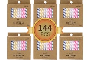 PHD CAKE 144-Count Multicolored Spiral Birthday Candle, Birthday Candles for Cake, Cupcake Candles, Party Celebration
